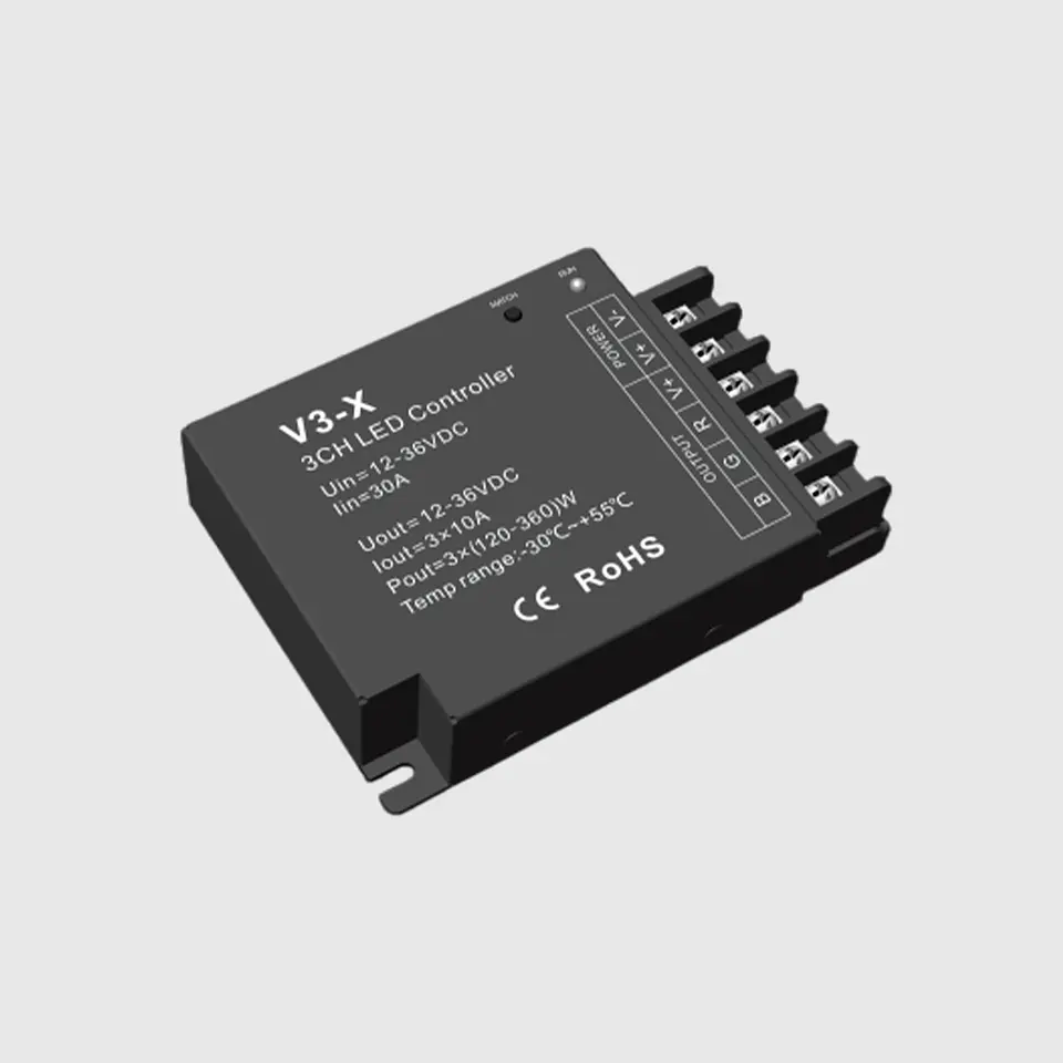 CONTROLADOR RF PARA FITA LED RGB 12-36V 10A*3CH 1