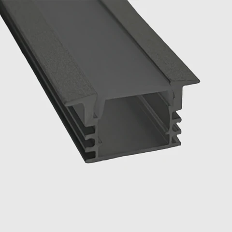 PERFIL EMBUTIR COM DIFUSOR 23.3*17*12mm PRETO