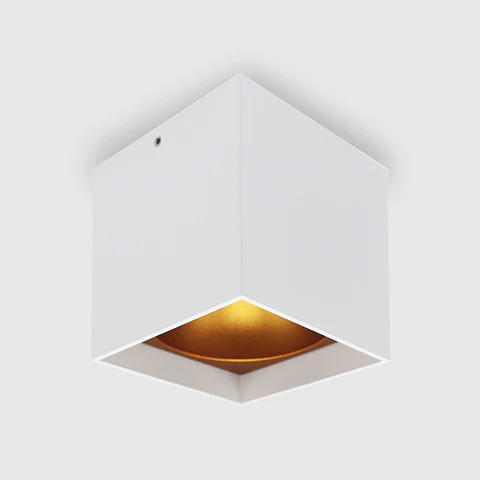 DOWNLIGHT QUADRADO SALIENTE SDL04S 1*GU10 BRANCO+OURO ROSA