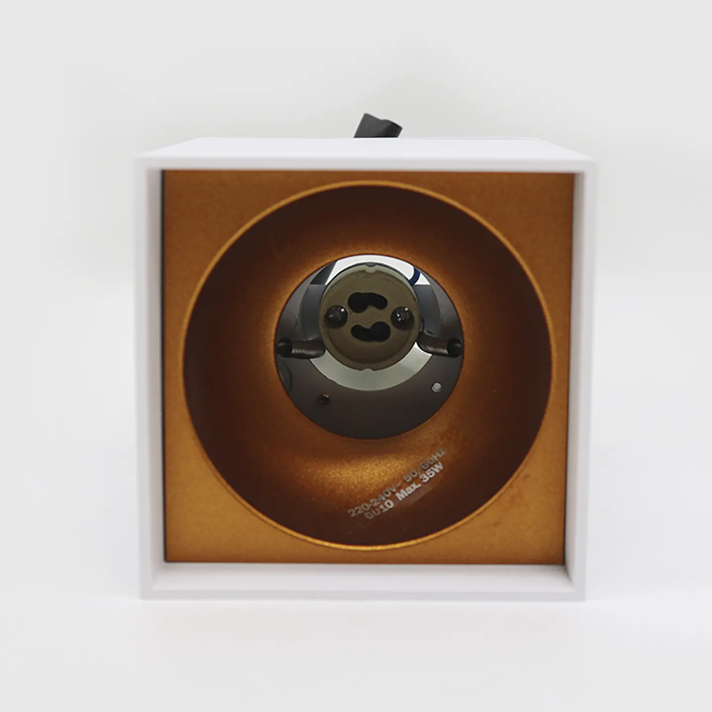 DOWNLIGHT QUADRADO SALIENTE SDL04S 1*GU10 BRANCO+OURO ROSA 2