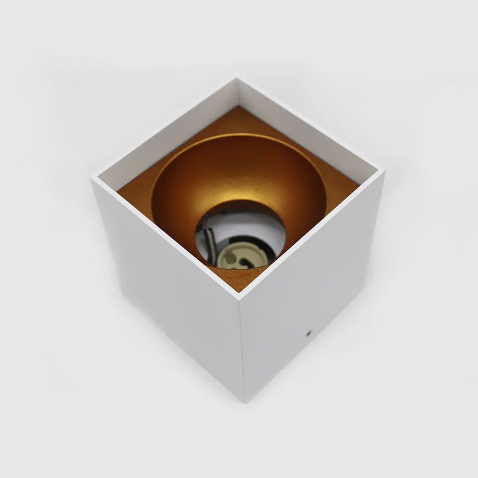 DOWNLIGHT QUADRADO SALIENTE SDL04S 1*GU10 BRANCO+OURO ROSA 3