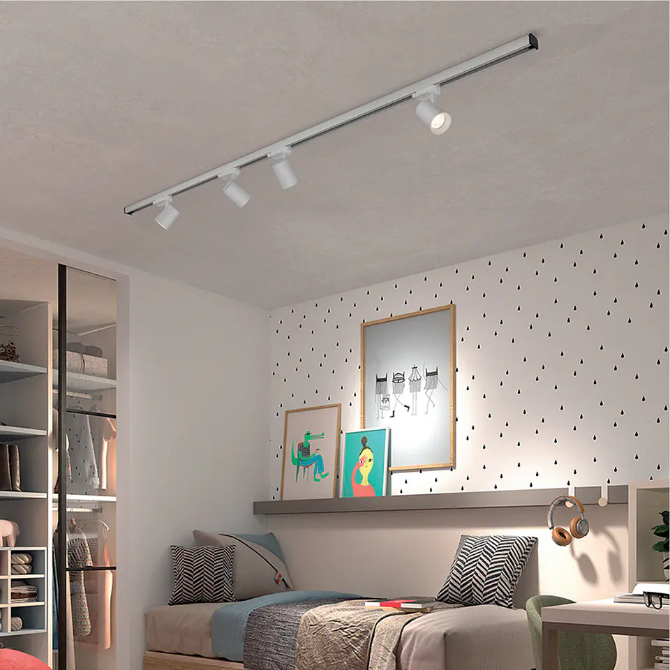 CALHA MONOFÁSICA PARA PROJETOR LED BRANCO 1M 2