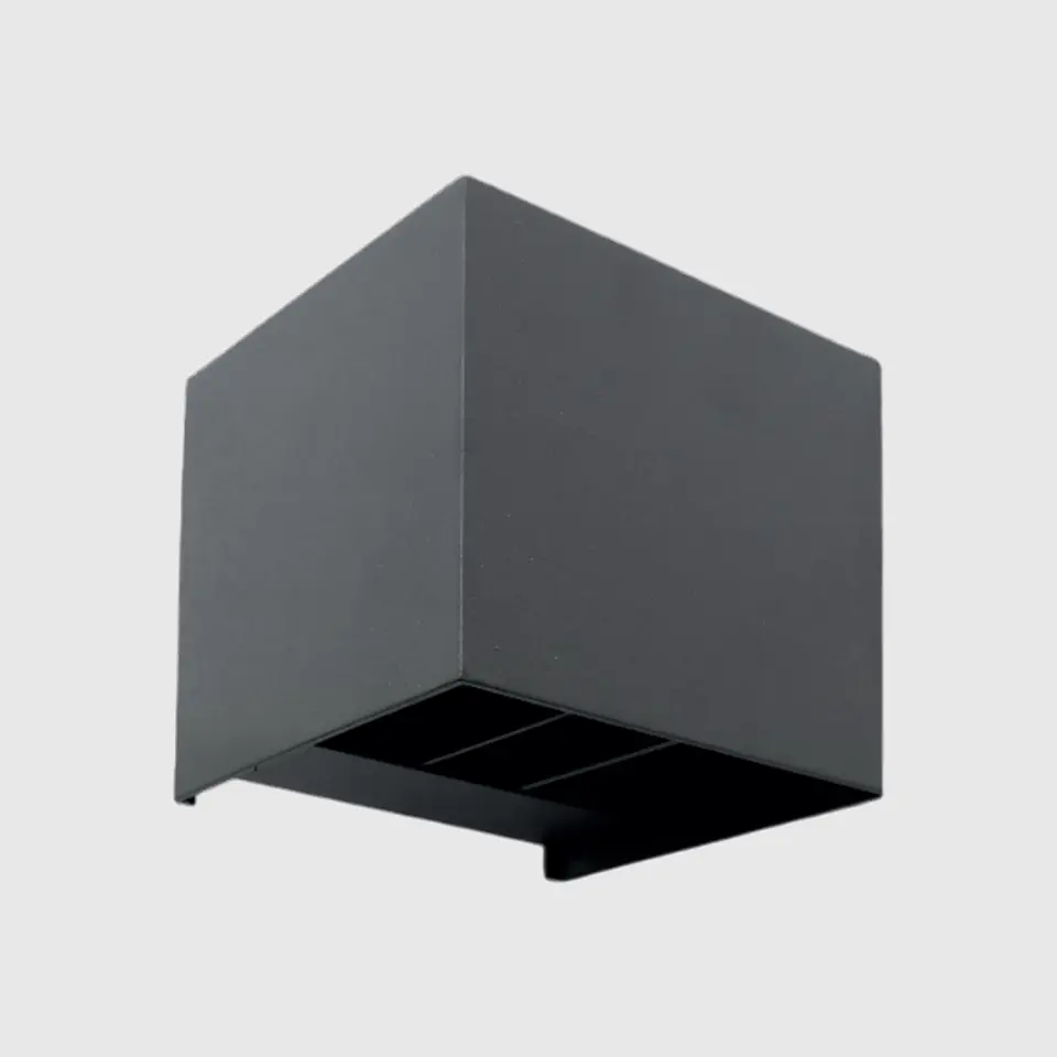 APLIQUE LED PAREDE CUBO COM ÂNGULO ANJUSTÁVEL ANTRACITE 2X5W 3CCT 1