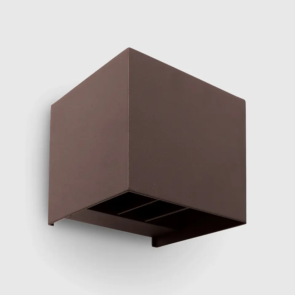 APLIQUE LED PAREDE CUBO COM ÂNGULO ANJUSTÁVEL CORTEN 2X5W 3CCT 1