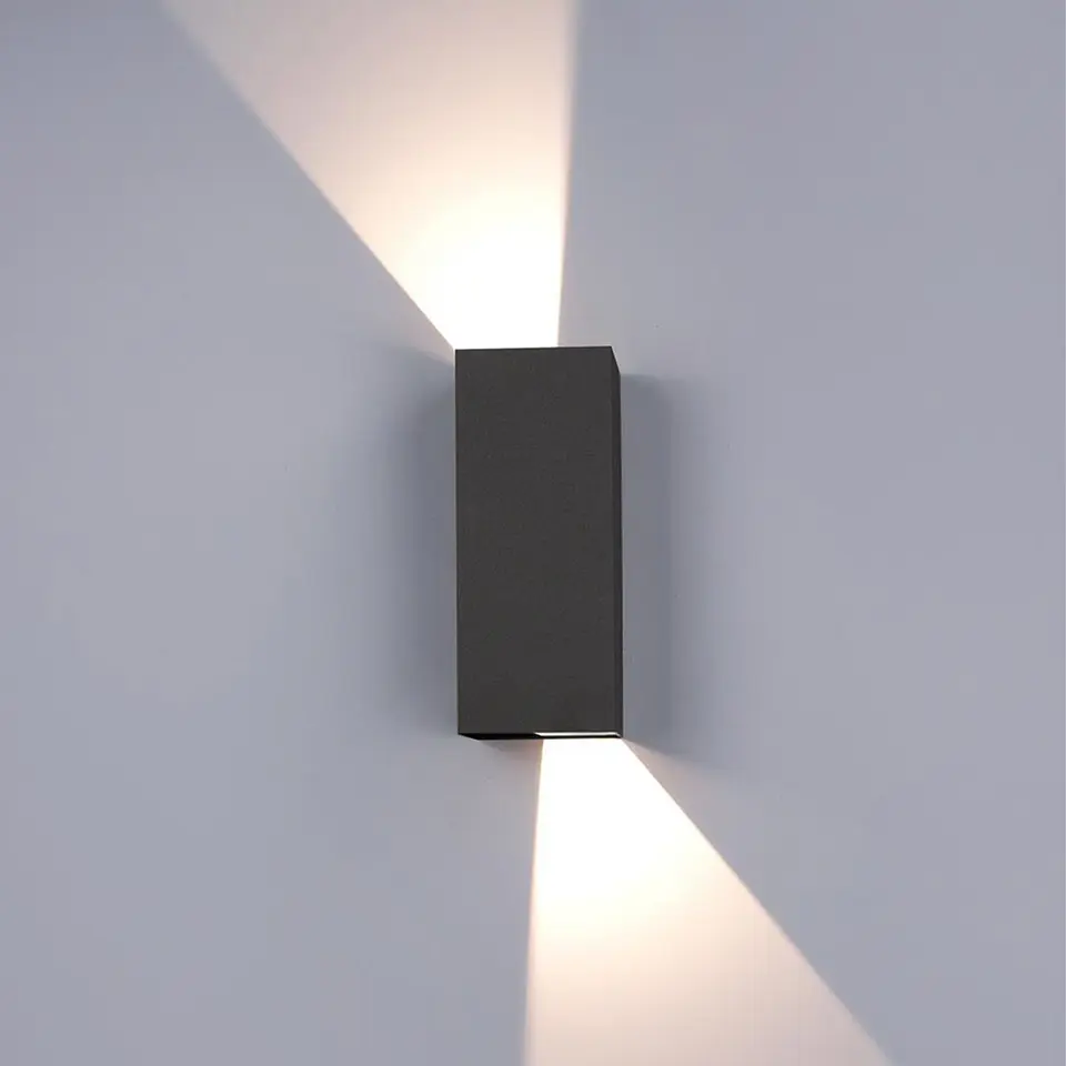 APLIQUE LED PAREDE RETANGULAR ÂNGULO ANJUSTÁVEL ANTRACITE 2X5W 3CCT 3