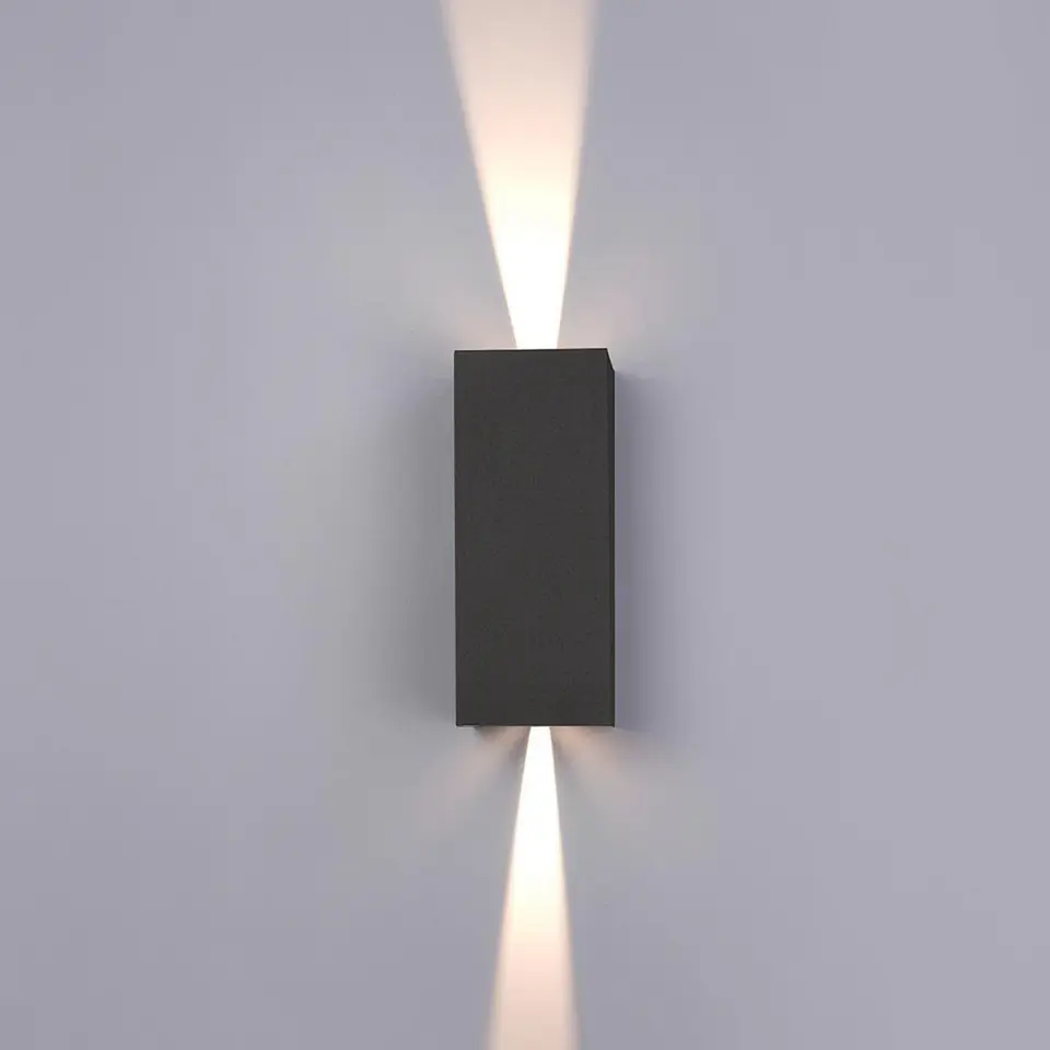 APLIQUE LED PAREDE RETANGULAR ÂNGULO ANJUSTÁVEL ANTRACITE 2X5W 3CCT 5