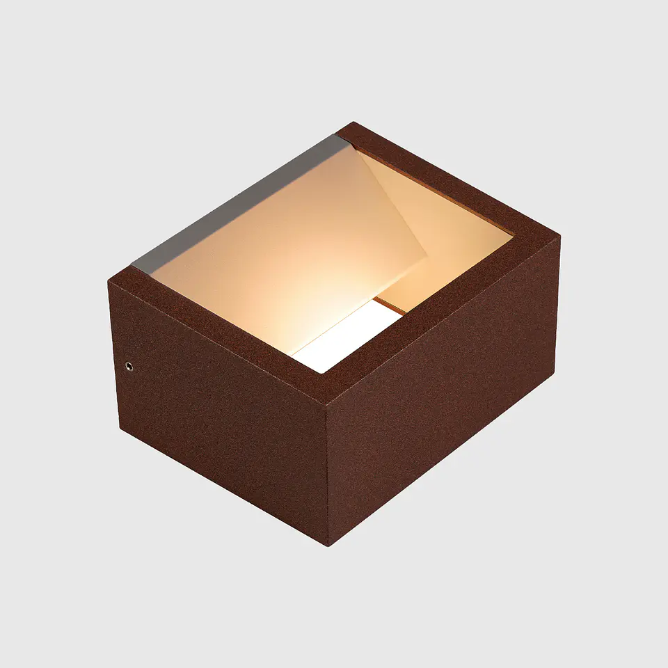 APLIQUE LED DE PAREDE CORTEN 9W 3CCT LUZ INDIRETA 2