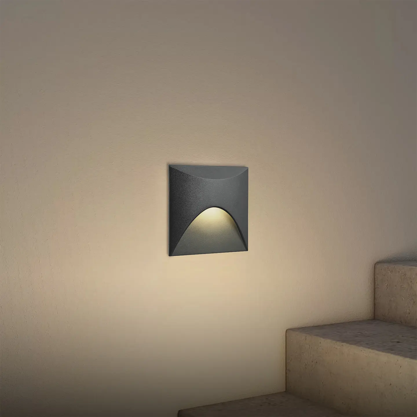 BALIZADOR LED DE PAREDE QUADRADO ANTRACITE 3W 3000K 3