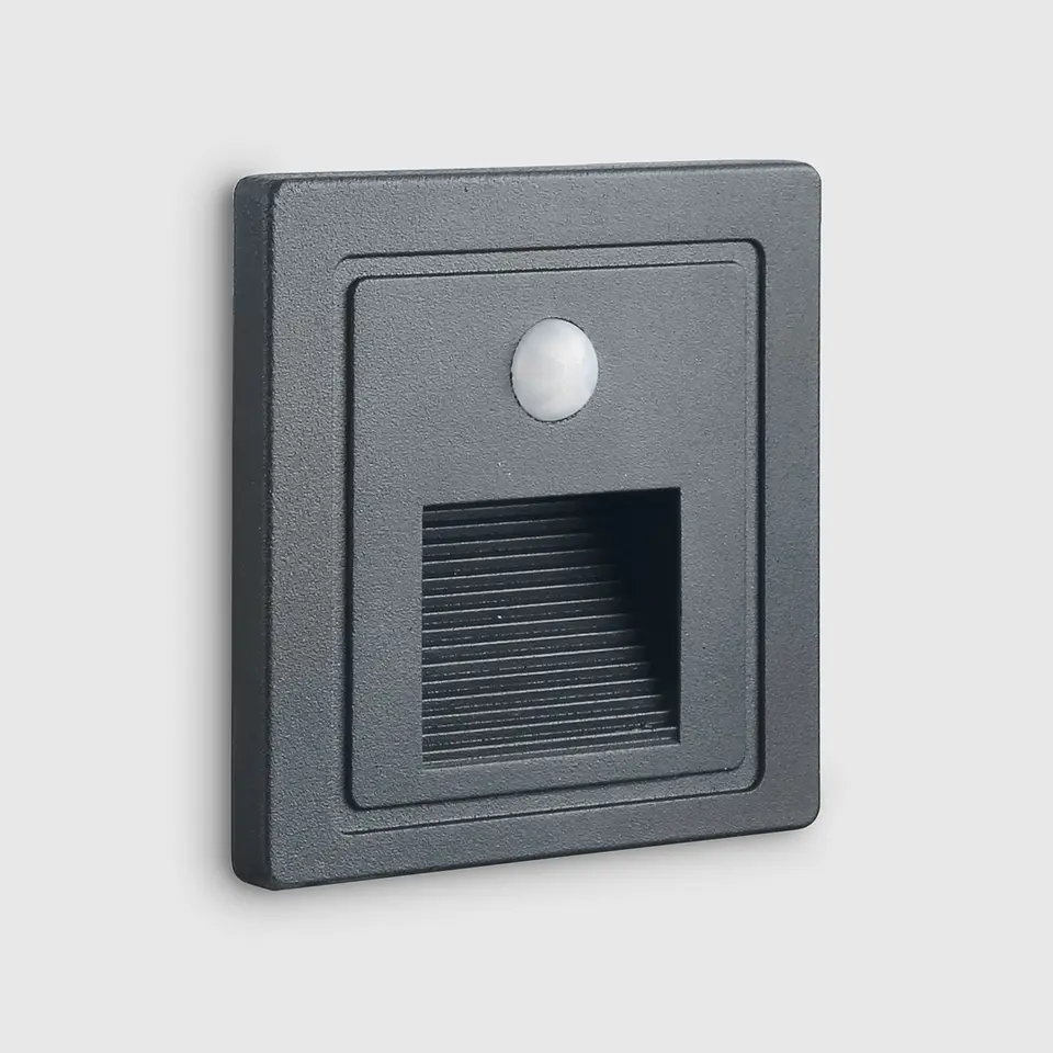BALIZADOR LED DE PAREDE C/ SENSOR ANTRACITE 2W 3000K 1