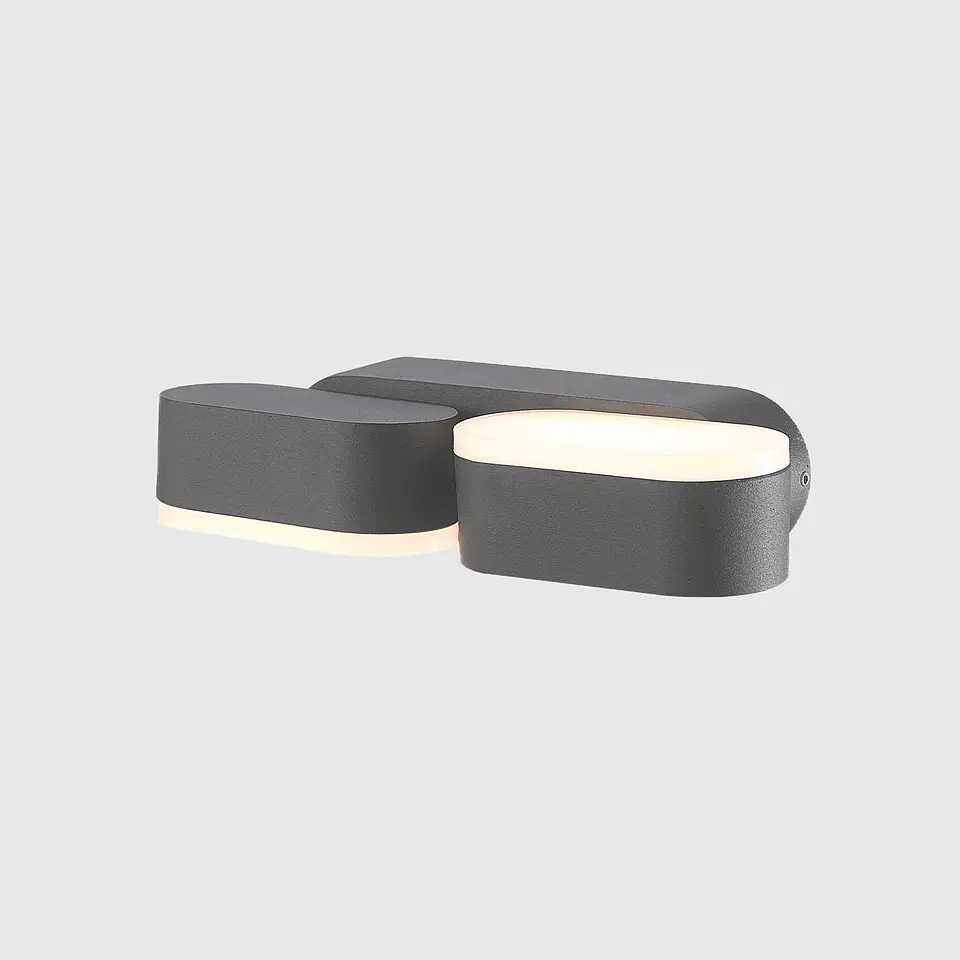 APLIQUE LED DE PAREDE ANTRANCITE 2X6W 3CCT ROTAÇÃO 300 GRAUS 6