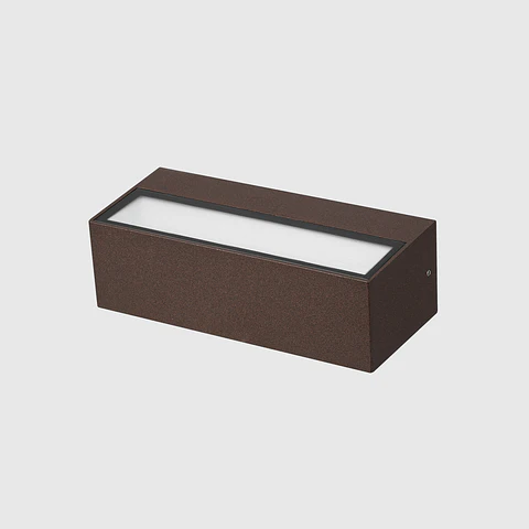 APLIQUE LED PAREDE RETANGULAR CORTEN 2X6W 3CCT