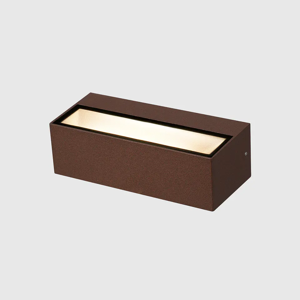 APLIQUE LED PAREDE RETANGULAR CORTEN 2X6W 3CCT 2