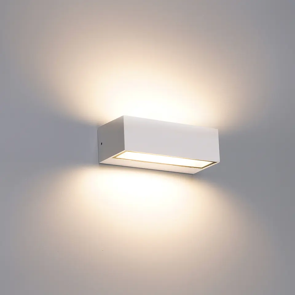 APLIQUE LED PAREDE RETANGULAR BRANCO 2X6W 3CCT 4