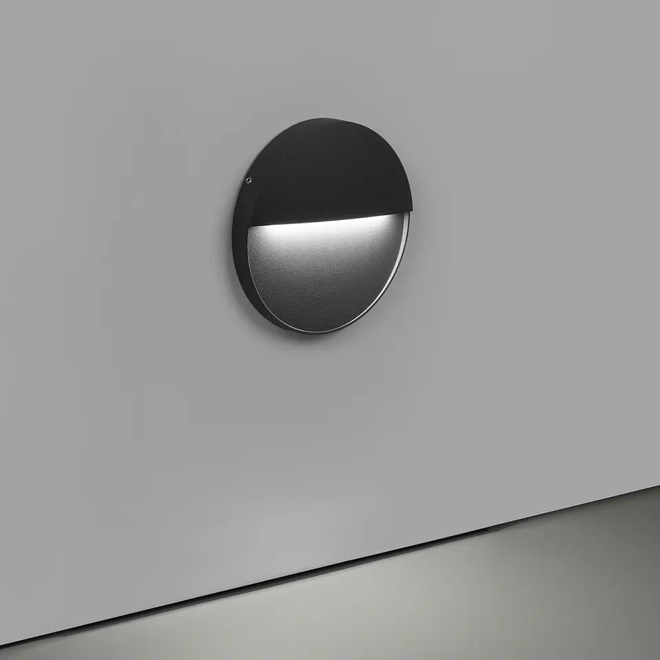 APLIQUE LED PAREDE REDONDO ANTRANCITE 3W 3CCT 4