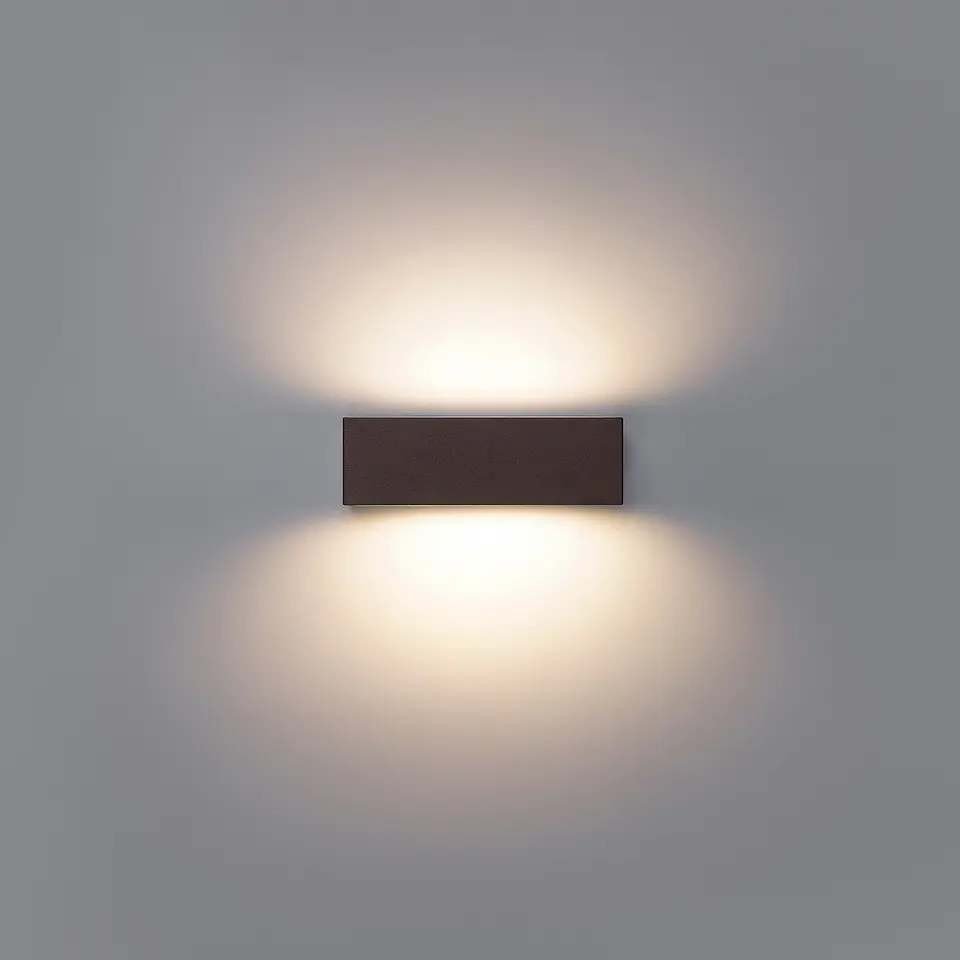 APLIQUE LED PAREDE RETANGULAR CORTEN 2X6W 3CCT 6