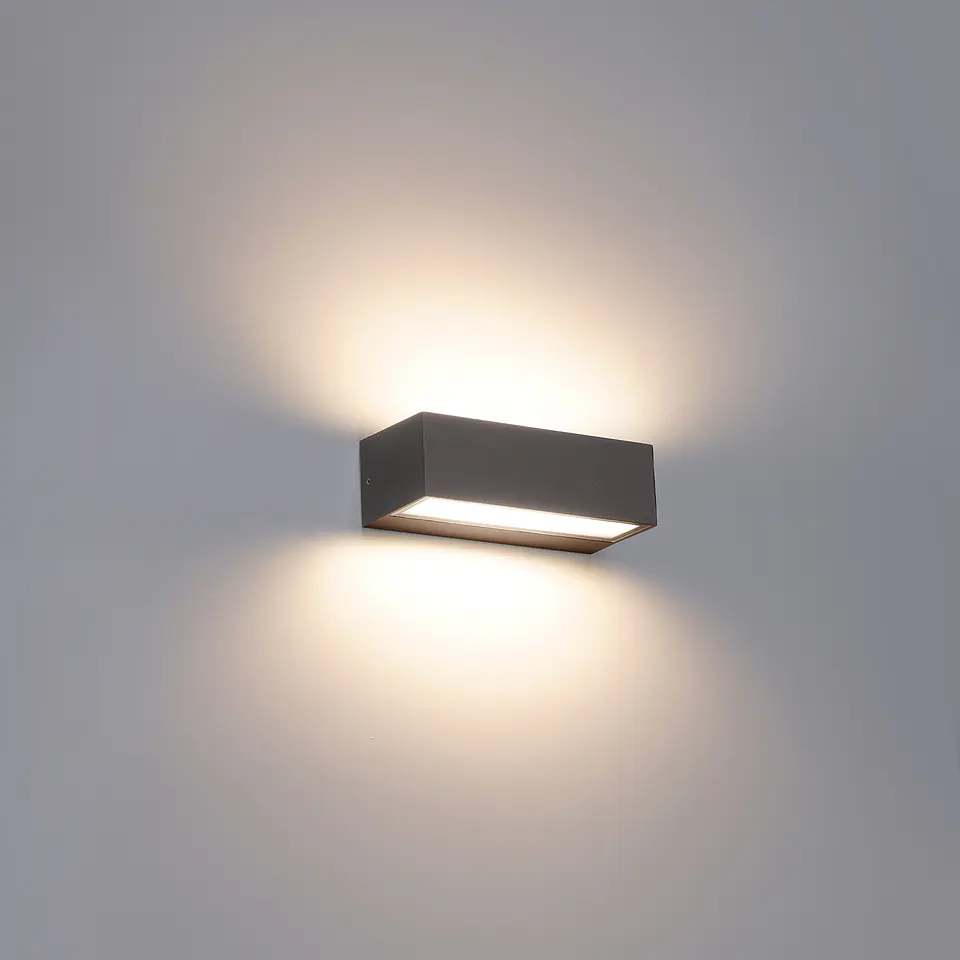 APLIQUE LED PAREDE RETANGULAR ANTRACITE 2X6W 3CCT 7