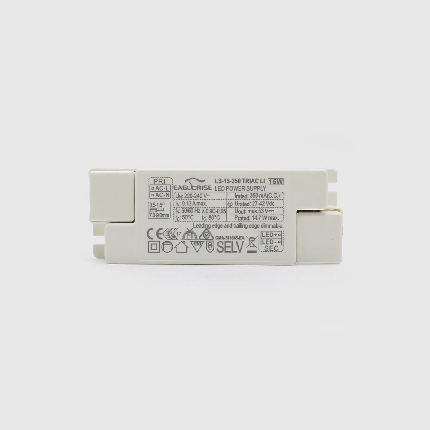 DRIVER EAGLERISE PARA DOWNLIGHT LED TRIAC DRIVER 14-16W, 27-42V, 350mA 1