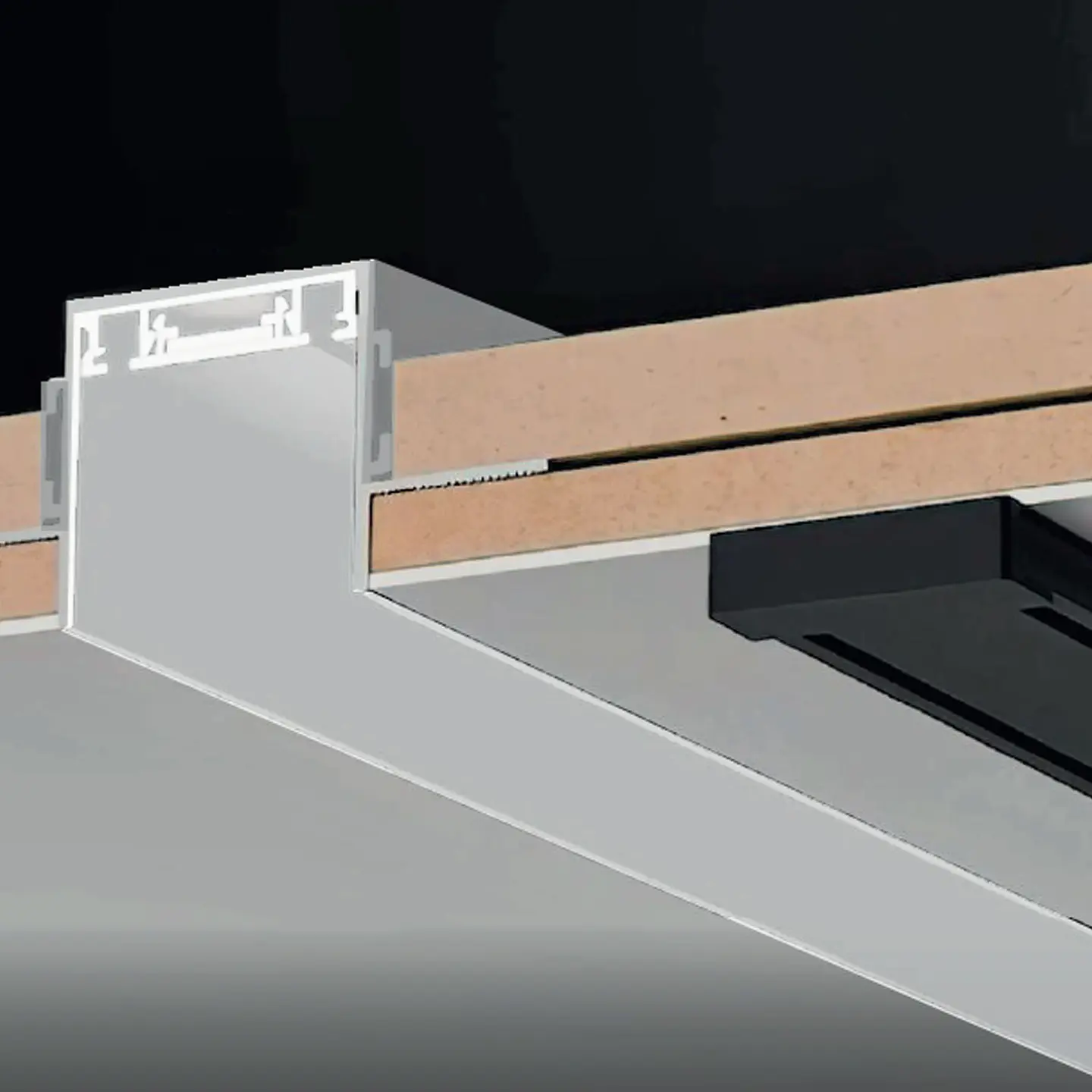 CALHA MAGNÉTICA DE EMBUTIR BRANCA DE 2M 2