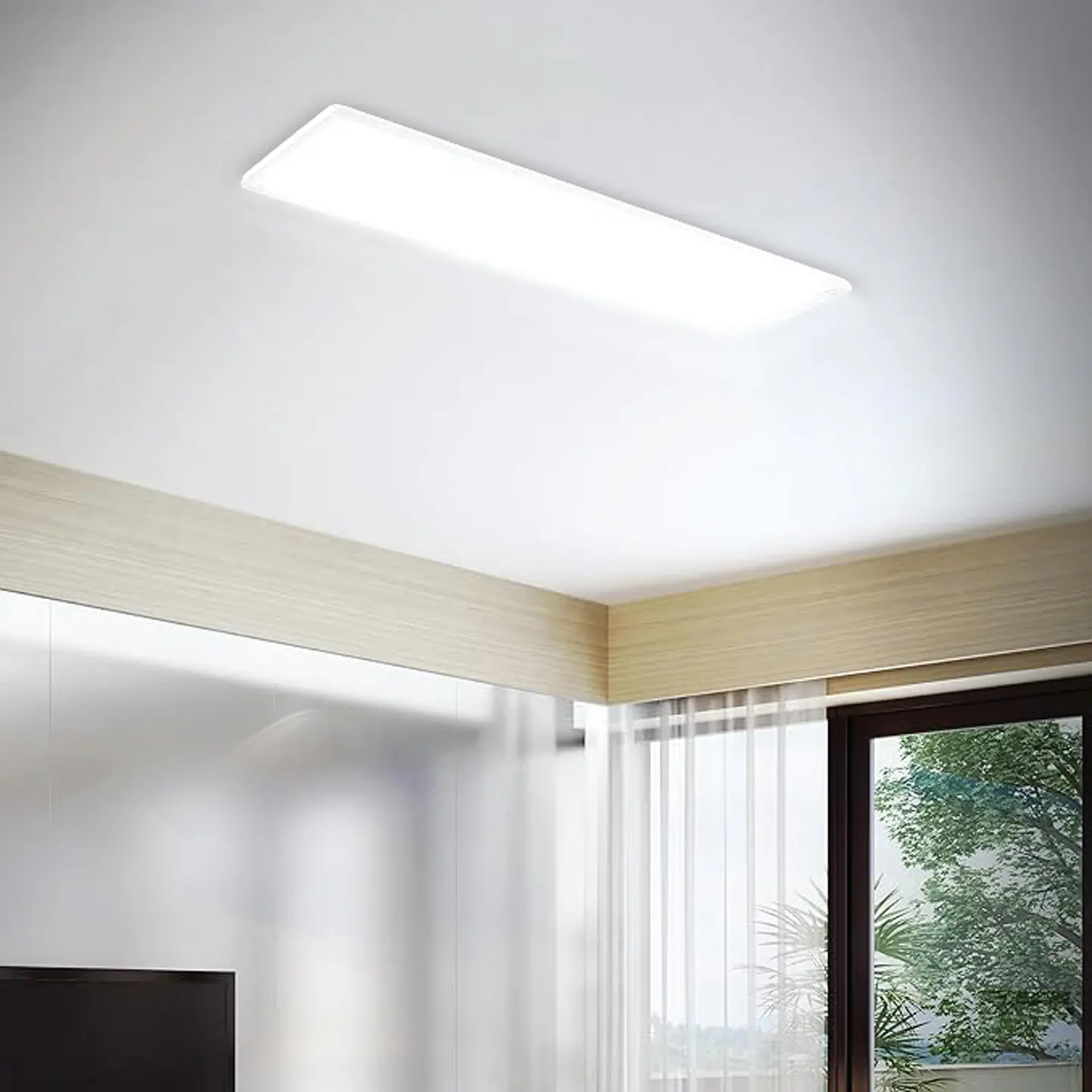 PLAFON LED QUADRADO SUPER SLIM BRANCO 45W 3CCT DIMÁVEL C/COMANDO 2