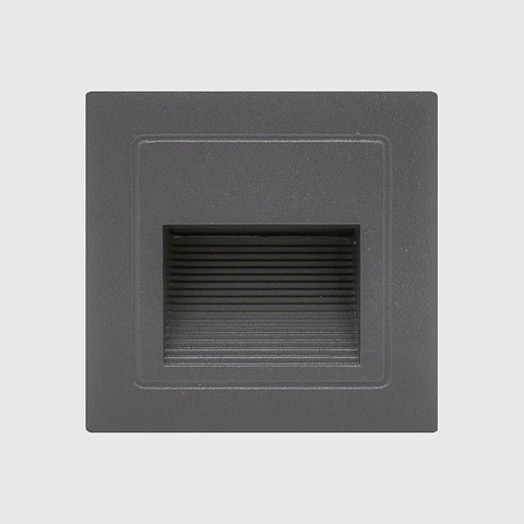 LED APLIQUE QUADRADO ENCASTRAR D690/LF CINZA 3W 3000K