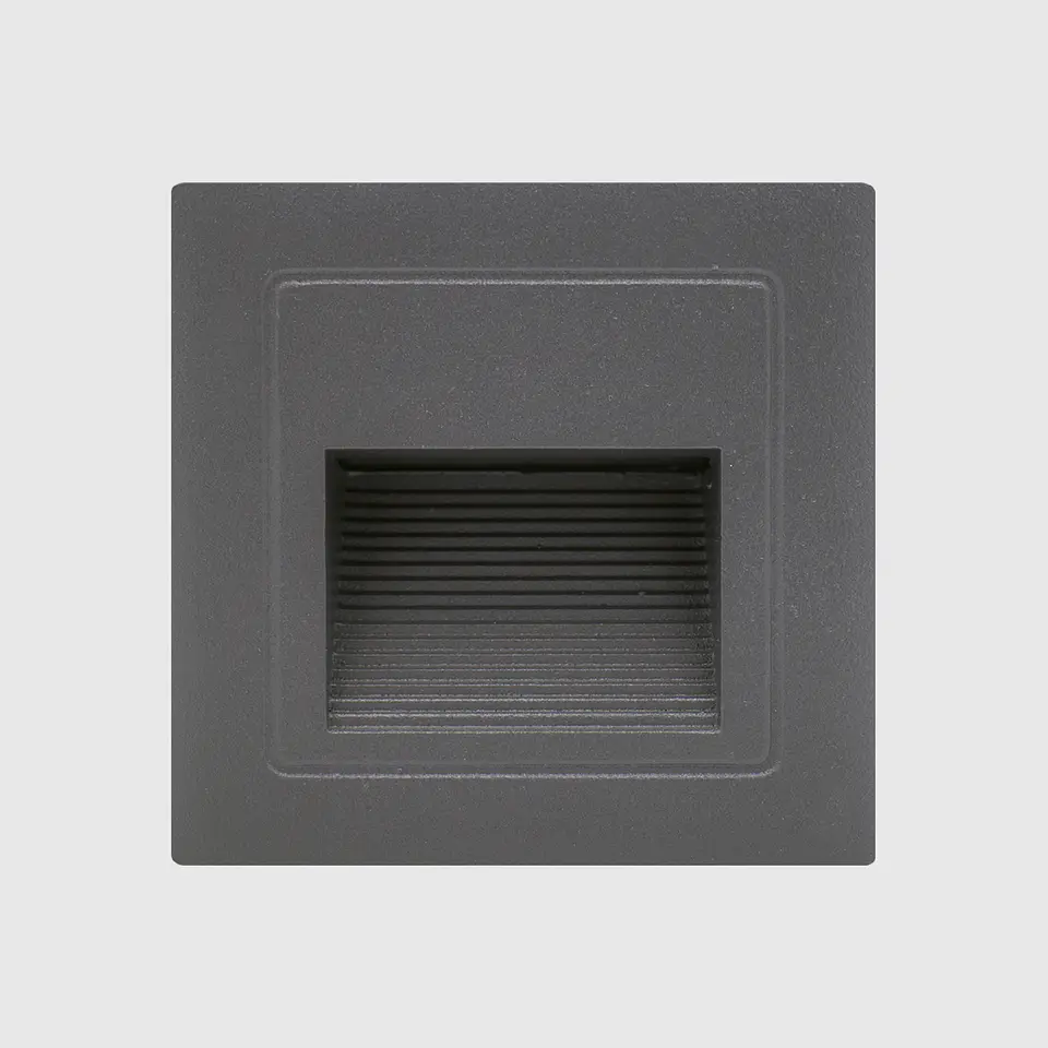 LED APLIQUE QUADRADO ENCASTRAR D690/LF CINZA 3W 3000K 1