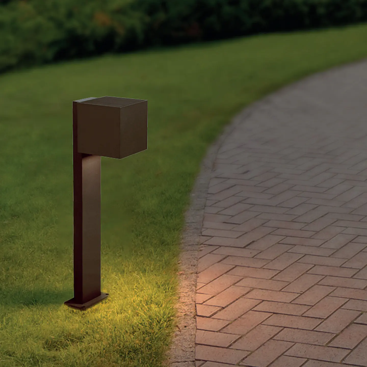 POSTE DE ALUMINIO 80CM CORTEN PARA APLIQUE CUBO LED SOLAR 2