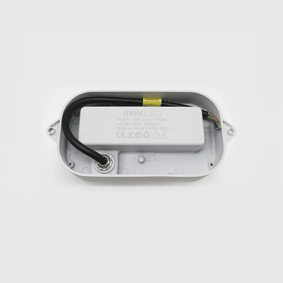 PLAFON LED ALUMINIO+PC BRANCO IP65 20W 4000K 4