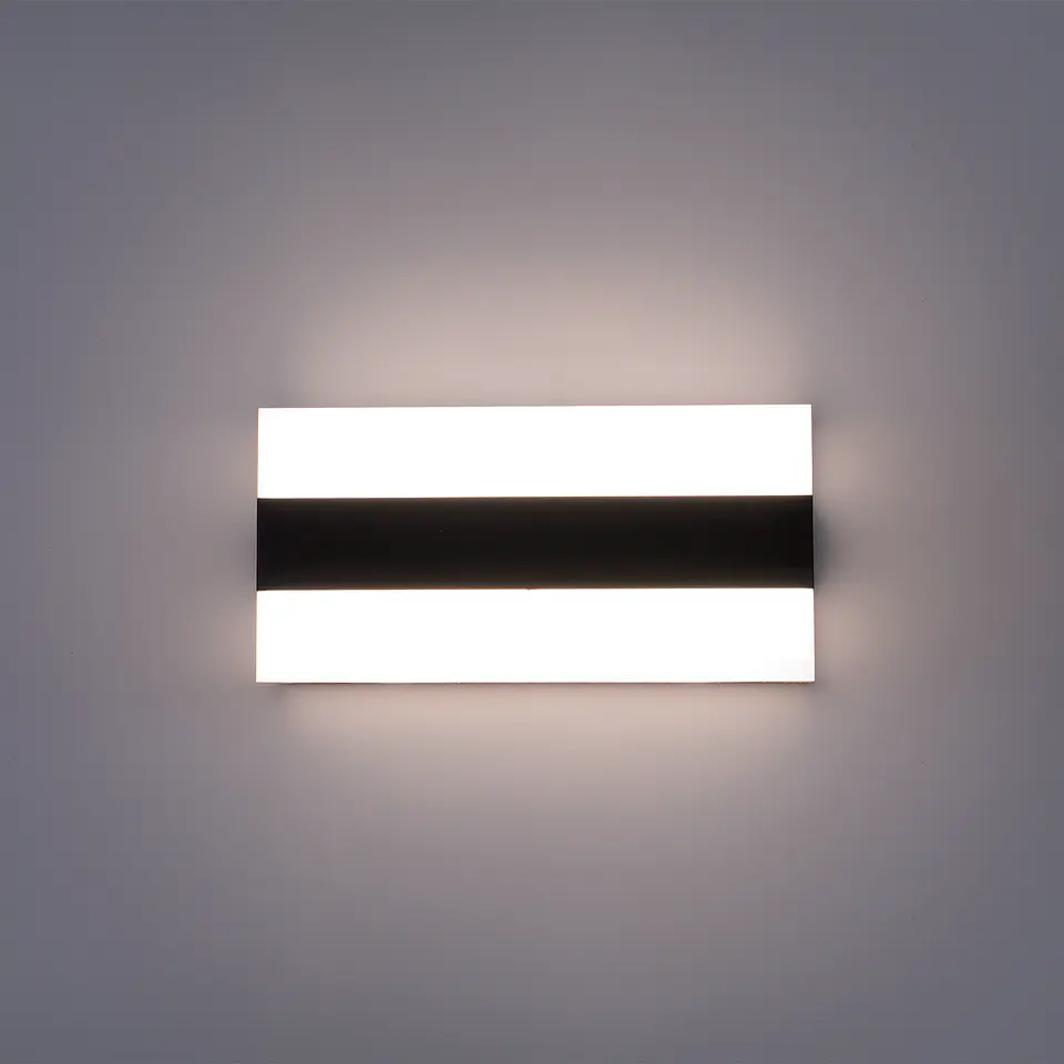 APLIQUE LED PAREDE PRETO RETANGULAR 8W 3000K 2