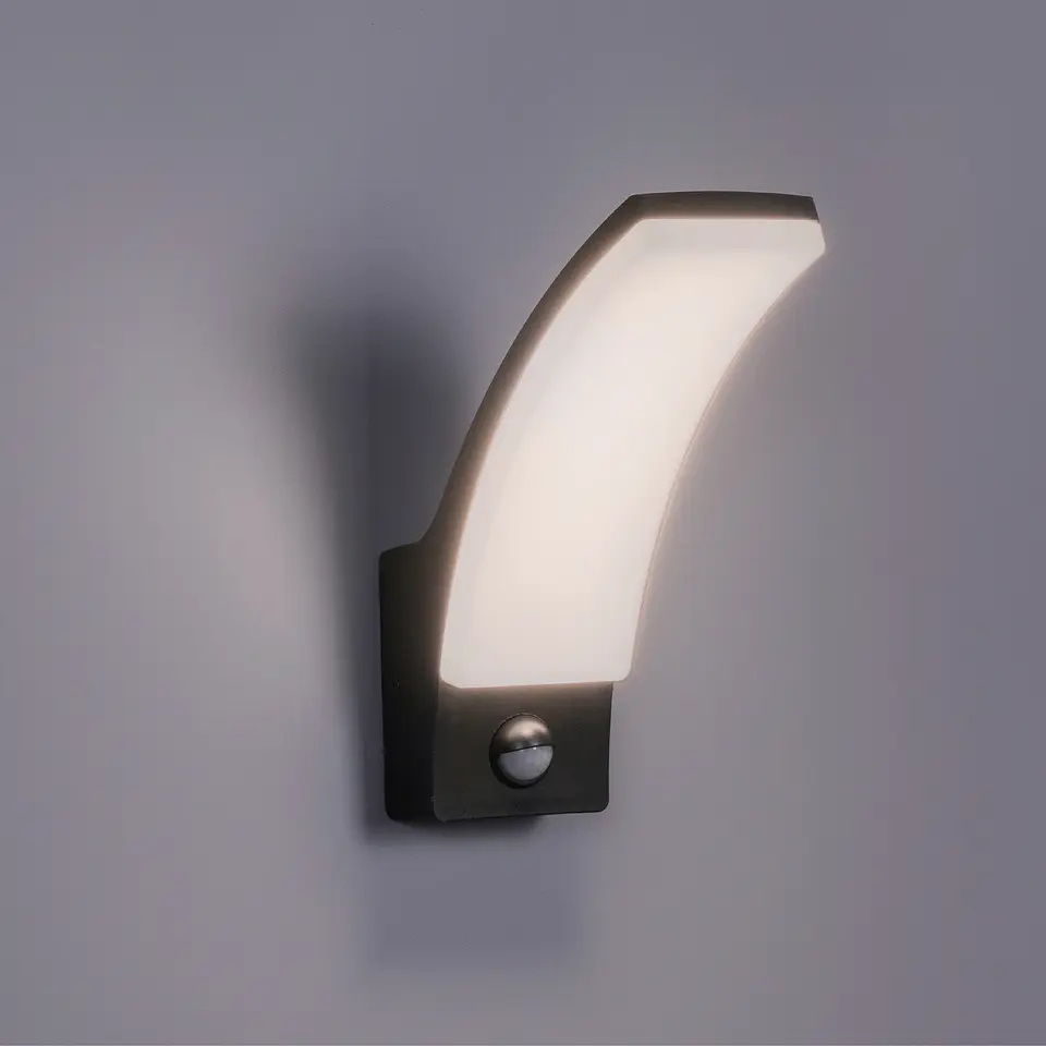APLIQUE LED PAREDE PRETO C/SENSOR MOVIMENTO 12W 3CCT 2