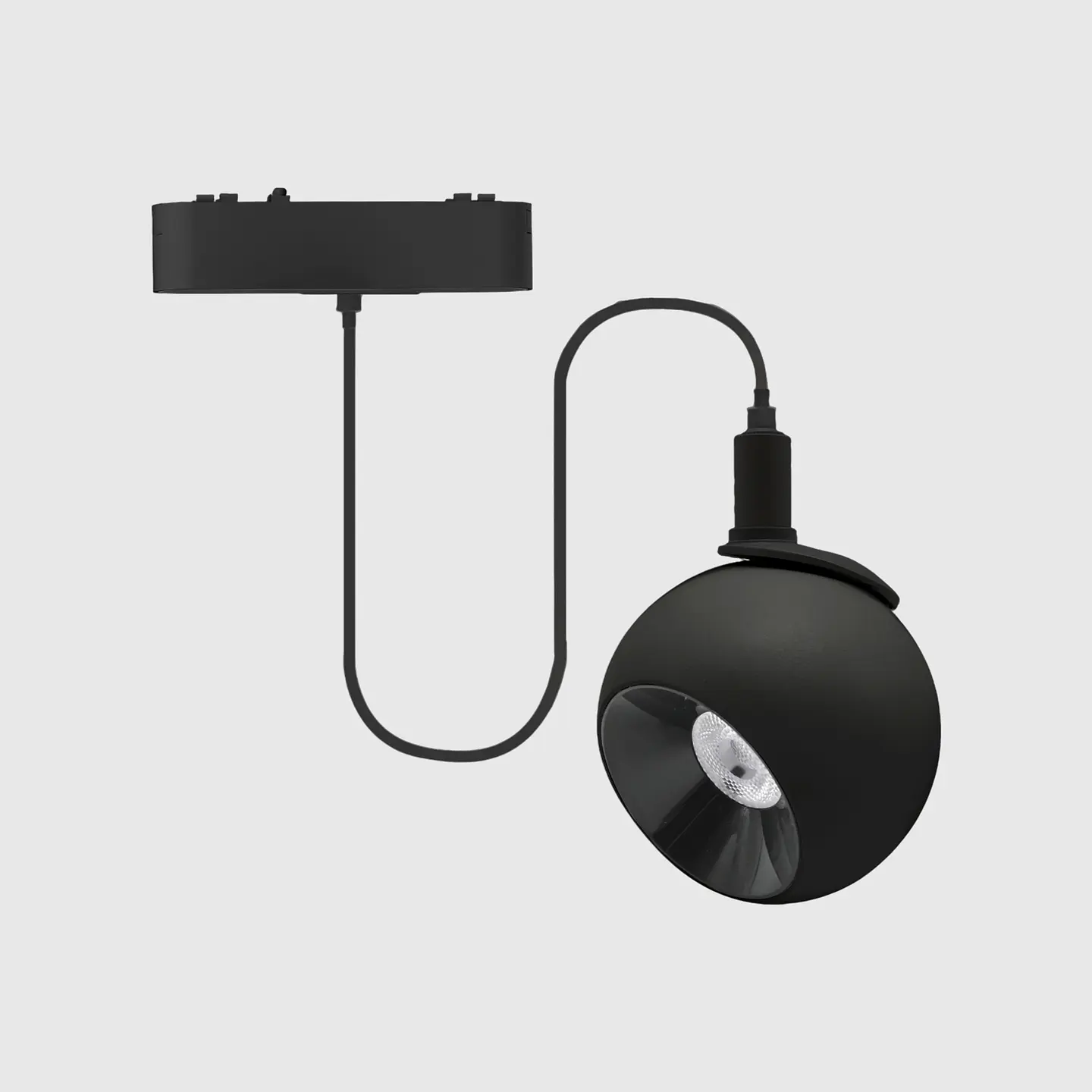 PROJETOR SUSPENSO EM PRETO PARA CALHA MAGNÉTICA 10W 2700K 2