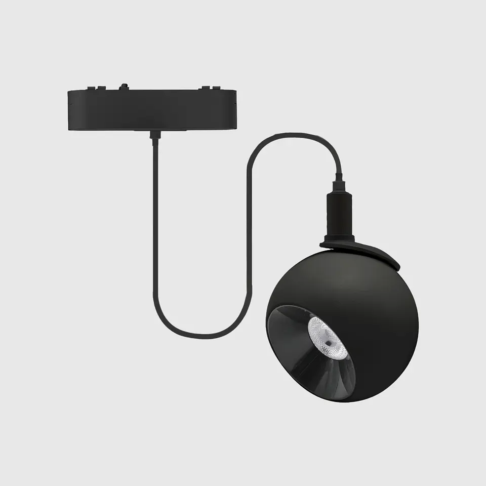 PROJETOR SUSPENSO EM PRETO PARA CALHA MAGNÉTICA 10W 2700K 2