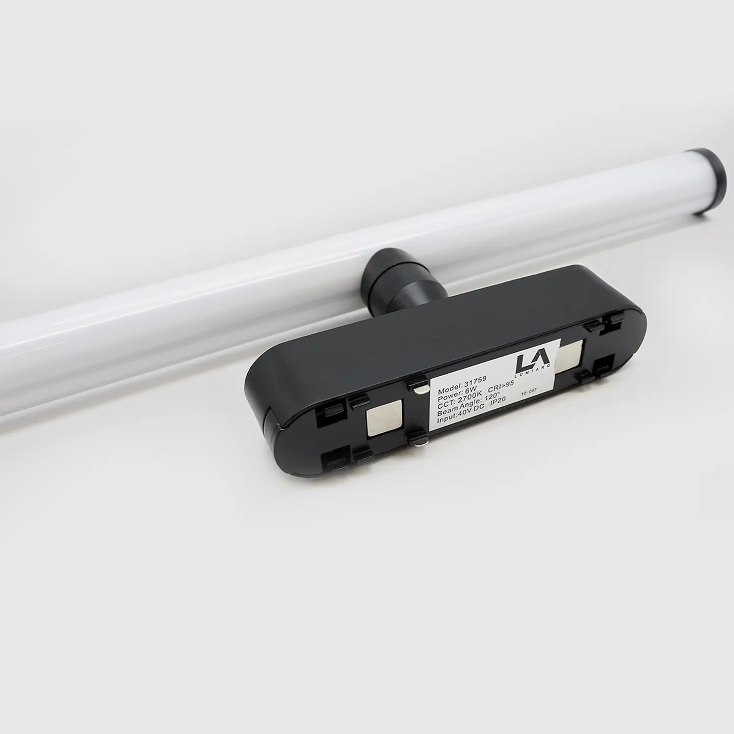 PROJETOR TUBOLAR PRETO PARA CALHA MAGNÉTICA 6W 2700K 3