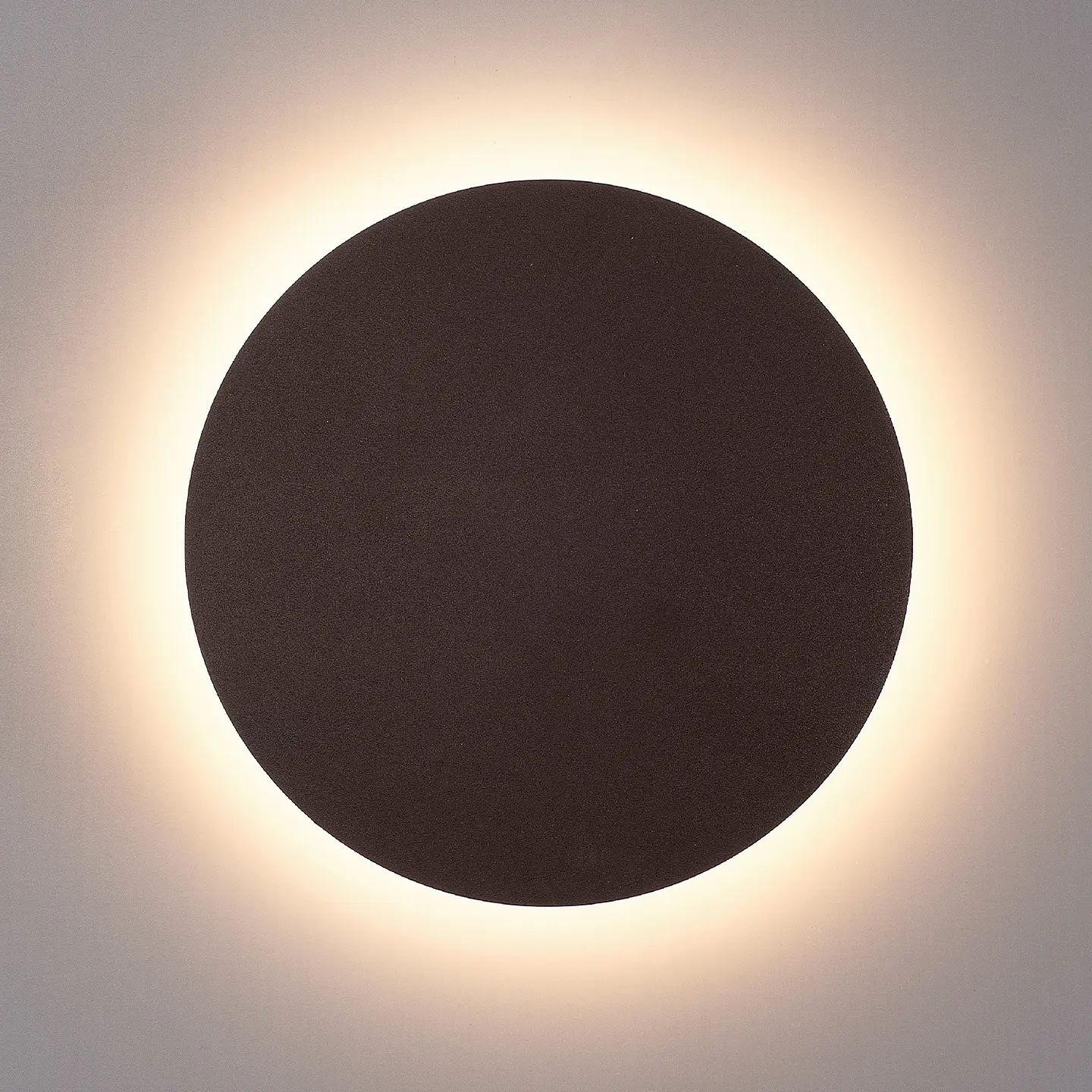 APLIQUE PAREDE CIRCULAR LUZ INDIRETA CORTEN 9W 3CCT IP54 2