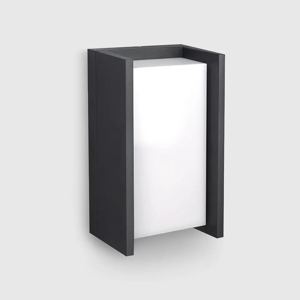 APLIQUE PAREDE RETANGULAR ANTRACITE 12W 3CCT 1