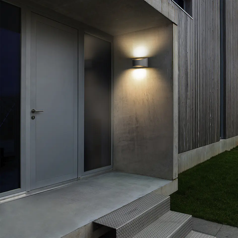 APLIQUE PAREDE ANTRACITE DE LUZ INDIRETA 7W 3CCT IP54 5
