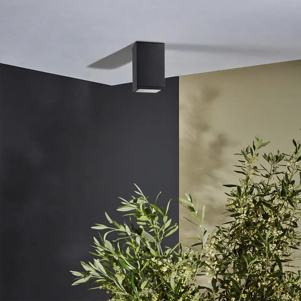APLIQUE DE TETO IP54 QUADRADO ANTRACITE 1*GU10 2