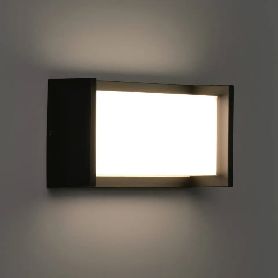 APLIQUE PAREDE RETANGULAR ANTRACITE 12W 3CCT 2