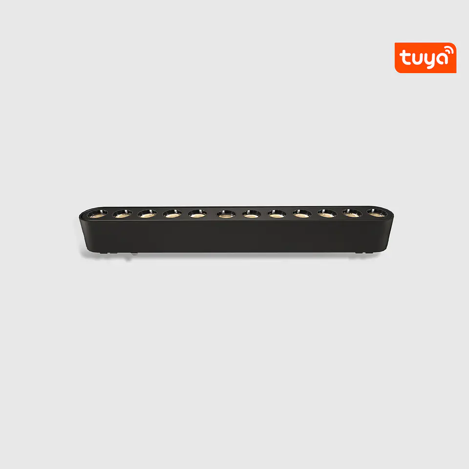 PROJETOR LINEAR PRETO CALHA MAGNÉTICA 12W 3CCT DE 36° 40V 1