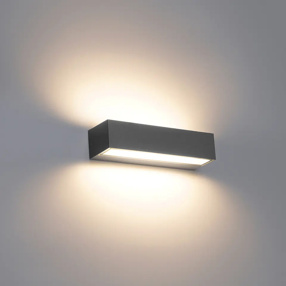 APLIQUE LED PAREDE RETANGULAR ANTRACITE  2X10W 3CCT 7