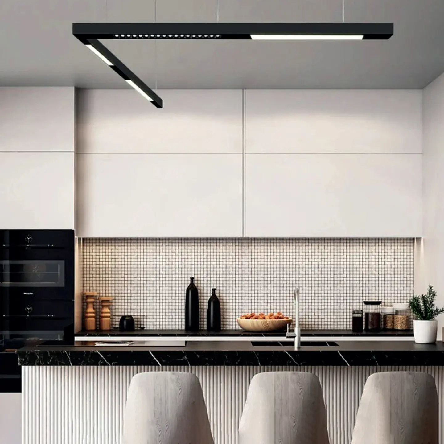 CALHA MAGNÉTICA SUSPENSA PRETO COM 1M 5