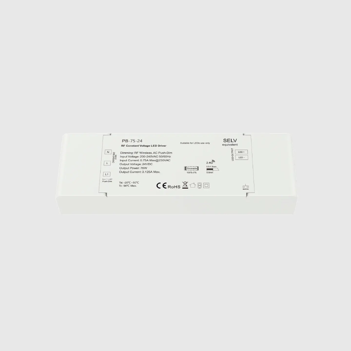 DIMMER RF2.4GHZ + PUSH-DIM 24V 1