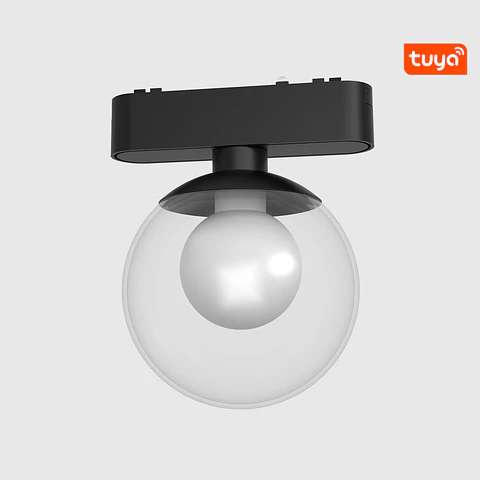 PROJETOR ESFÉRICO CALHA MAGNÉTICA TRANSPARENTE PRETO 5W 3CCT
