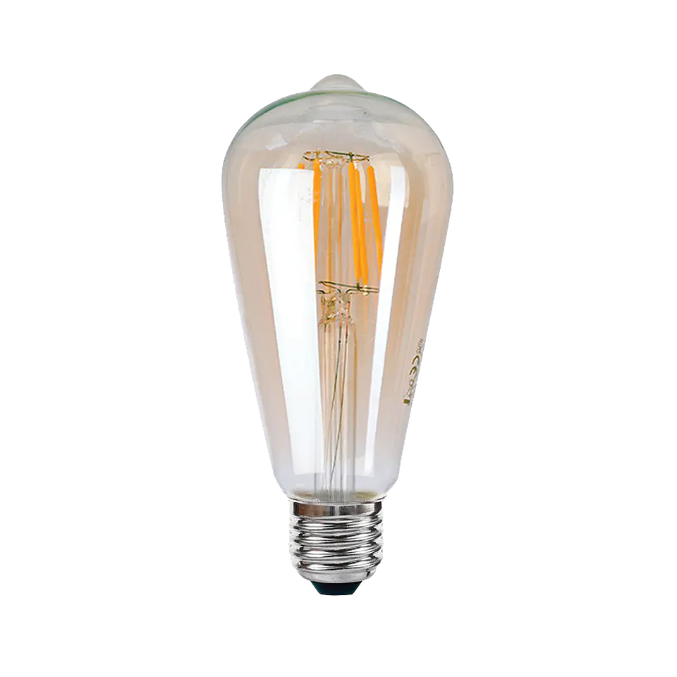 6W Lâmpada ST64 Filamentos LED E27 Ambar 2200K 1