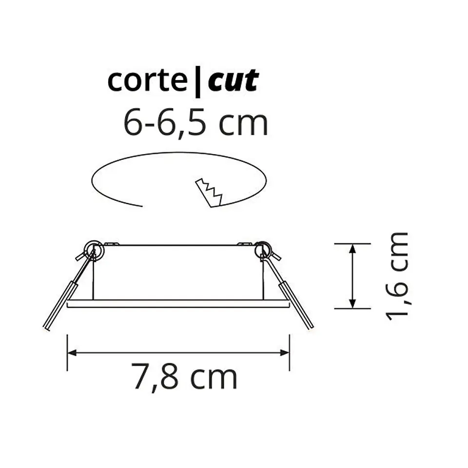 Aro de encastrar JUNO redondo fixo Alt.1,6xD.8cm níquel 2