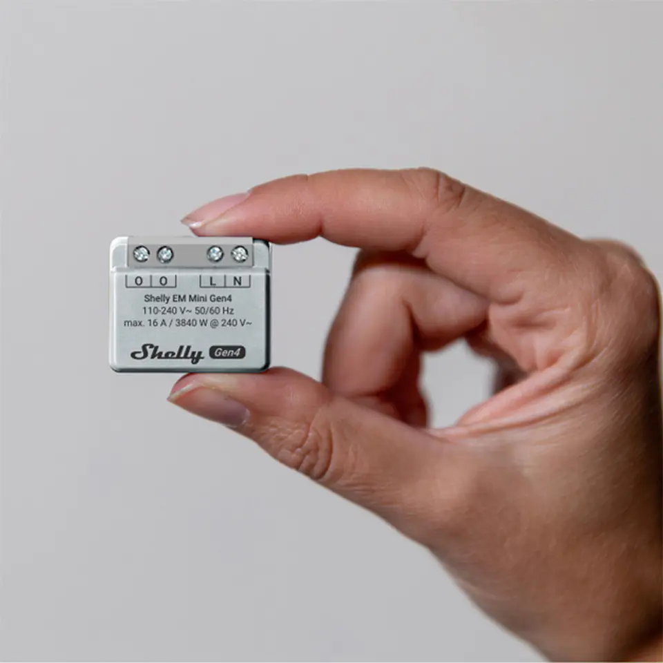 Shelly EM Mini Gen4 — Mini Medidor de Energia Monofásico 16A Wi-Fi + Bluetooth + Zigbee + Matter 2