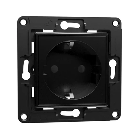 Shelly Wall Socket EU Preto — Tomada de Parede Inteligente Schuko 16A com Medição