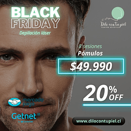 Pómulos - Depilación láser - 8 Sesiones - Black Friday