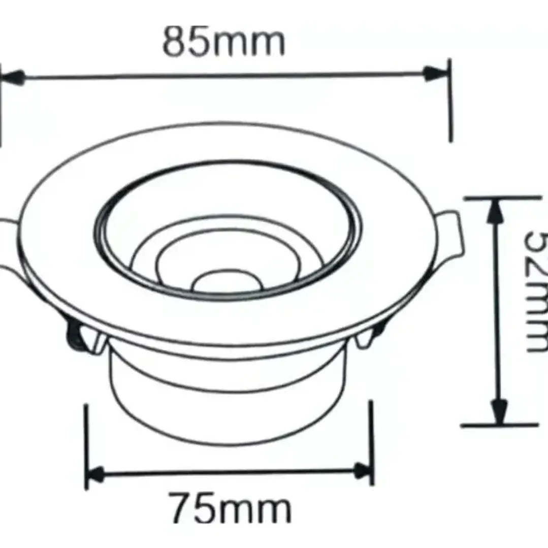 SPOT LED EMBUTIDO REDONDO 6.5W Luz Cálida 3000K 5