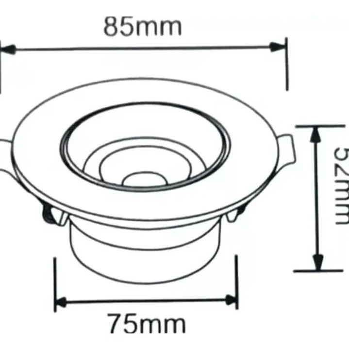 SPOT LED EMBUTIDO REDONDO 6.5W Luz Cálida 3000K 5