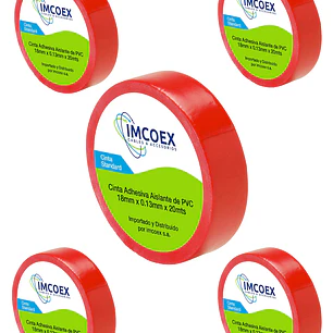 Cinta Aislante Eléctrica Roja Pvc Imcoex
